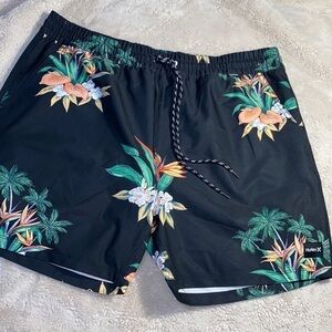 Hurley black floral board shorts